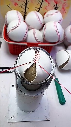 baseball sewing process #shortvideo