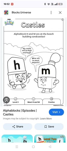 Alphablocks H and M Castles