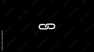 Chain link logo icon animation, chain sign, steel chain, link logo icon.