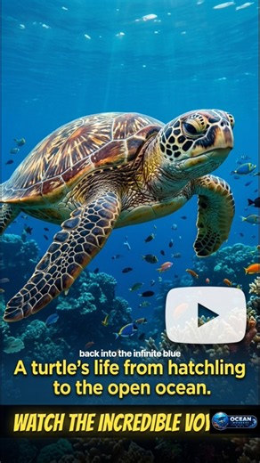 The Incredible Journey of a Sea Turtle in the Deep Ocean 🌊🐢#reels #4k #oceanlife #ytshorts