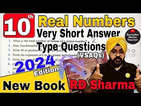 RD Sharma Class 10 Solutions Chapter 1 Real Numbers VSAQs Q1 to Q26 From Latest Edition Book 2024
