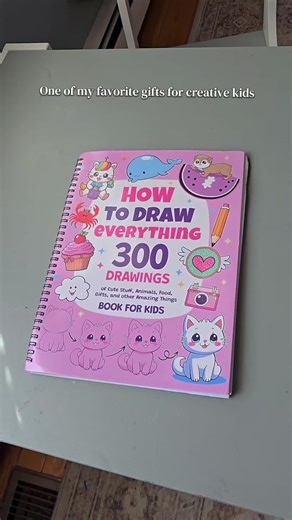 This drawing book teaches kids how to draw 300 cute things step by step, from animals and food to everyday objects. #drawingforkids #creativekids #tiktokshopcreatorpicks #giftforkids #tiktokshopjumpstartsale