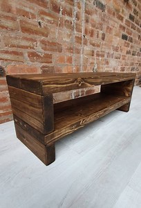 Tv Unit/tv Cabinet/chunky Rustic Handmade Furniture/solid Pine Wood/many Colours Oby - Etsy UK