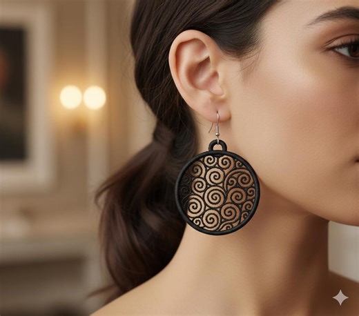 Swirl Circle FSL Earrings Embroidery Design,free Standing Lace Jewelry , Fsl Pendant Instant Download - Etsy