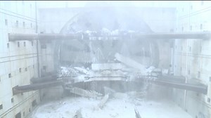 This is what it looked like as Bertha, the world's largest tunnel boring machine, completed her 1.75-mile journey today in Seattle. Details, more video: via.q13fox.com/BUJi5 | FOX 13 Seattle