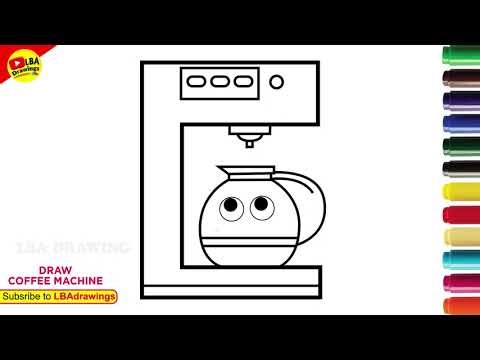 How to Draw a Coffee Maker Machine | Easy Step-by-Step Drawing Tutorial for Beginners