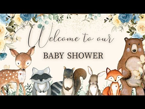 Winter Baby Shower Background 🎉 Woodland Animals Animated Loop | Baby Shower Party Decoration