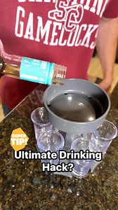 Is this the ultimate drinking hack and best way to pour shots? What do you think of this unique way to pour six shots at a time? | Tailgating Challenge