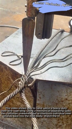 Traditional Steel Wire Rope Splicing Demonstration Step by Step #process #rigging #hardware #skills