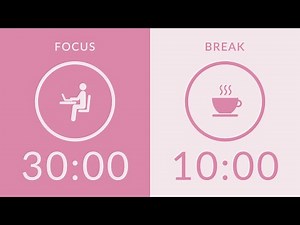 30/10 Pomodoro Timer with Pink Noise 🎧 2-Hour Study with Me for Deep Focus & ADHD ✨