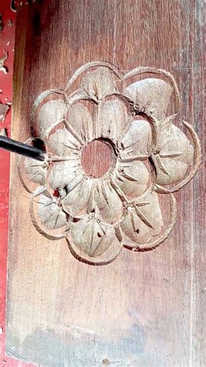 Deep Flower Wood Carving! 3D Art on Wood! 🤩 Amazing Relief Carving!#wood #fyp #craft#Arwoodart#viral