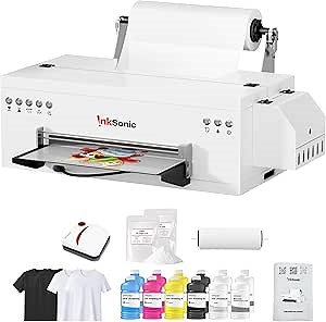A3 L1800 UV Printer, 2880x1440dpi UV DTG Printer T-Shirt Machine with 26.7 * 42cm Vacuum Platform & Print Holder, for Glass Cups Phone Case Fabrics Acrylic Metal Leather Golf Balls Bottles