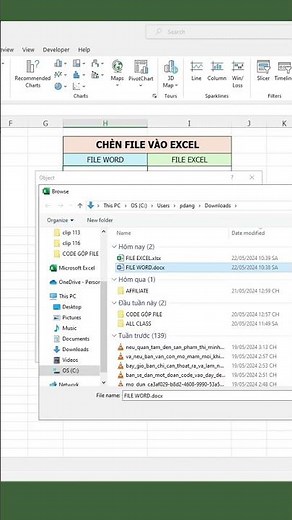 Cách gắn file vào trong Excel để mở nhanh khi cần | Đính kèm file chuyên nghiệp