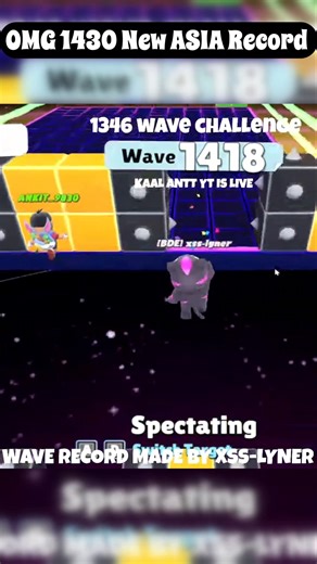 OMG 1430 Wave New Record ASIA #stumbleguys #shorts