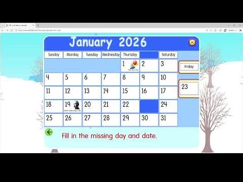 Starfall Daily Calendar - January 23, 2026