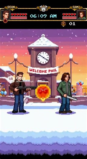 AI Sega Genesis game "Sam and Dean Winchester in Groundhog Day" #ai #games #shortvideo #soralife