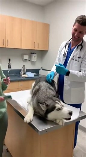 Dog Scared at the Vet 😱💉 | Husky Injection Reaction #huskydrama #viralpets