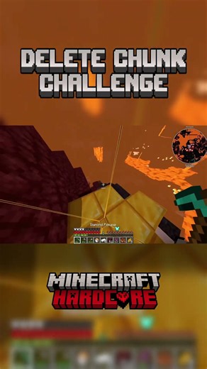 16 gold blocks gone in 3 seconds 🟨 #Minecraft #MinecraftChallenge #DeleteChunk #Gaming