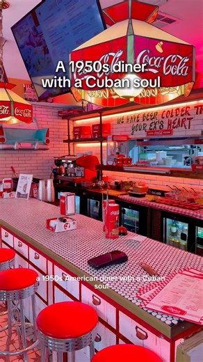 A 1950s American diner with a Cuban soul in little Havana calle ocho Miami!