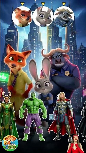 Zootopia Nick, Judy y Bogo en Estilo DC #zootopia #zootopia2 #dc #superhero #judyhopps #zootropolis