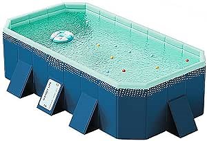 Amazon.com: Foldable Swimming Pool, Above Ground Swimming Pool for Outdoor Family Square Pool with Drain Plug and Drain Hole, Easy to Assemble(Size:6.0 * 4.5 * 1.7FT) : Pet Supplies