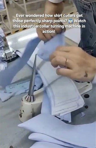 Precision Shirt Collar Turning Process in Garment Factory #SewingTechnology