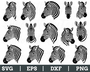 Zebra Head Svg, Zebra Head Silhouette, Zebra Cut File, Zebra Vector, Dxf, Png - Etsy
