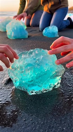 Glowing Ice Gems Wash Ashore on Black Sand Beach! | New Computer