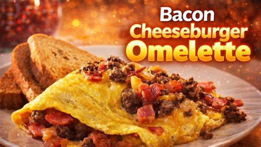 Easy bacon cheeseburger omelette a protein packed breakfast recipe