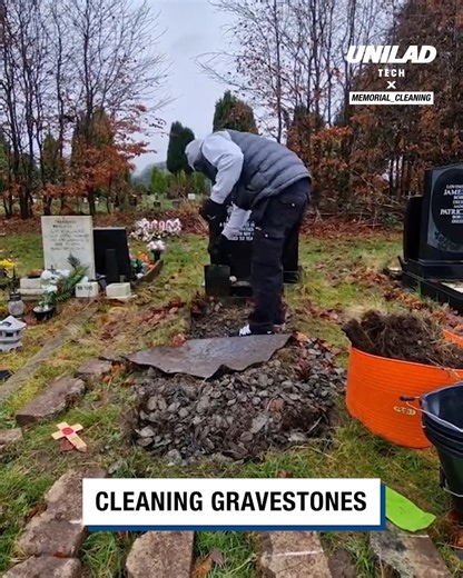 1.9M views · 4.9K reactions | Cleaning gravestones is an intricate process 益 | UNILAD Tech | Facebook