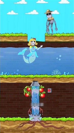 Killed the mermaid 😨😭 #nikkucartoon #funny #shorts