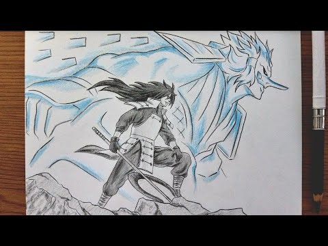 How To Draw Madara Uchiha Perfect Susanoo || Naruto Anime Drawing Tutorial