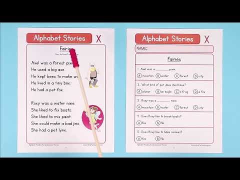 Alphabet Stories Letter X Reading Comprehension Worksheet