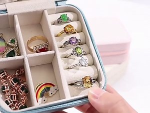 Personalized Jewelry Organizer Box, Custom Jewelry Box, Customized Travel Jewelry Case with Birth Flower & Name, Personalized Gifts for Wedding, Birthday Anniversary, Mom