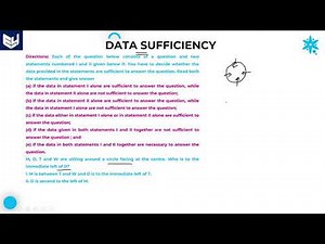Data Sufficiency – Circular Seating (Part 4) Video Lecture | Crash Course for SSC CGL (English)