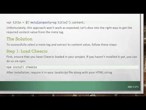 How to Select Meta Tags and Get Their Content Value Using Cheerio