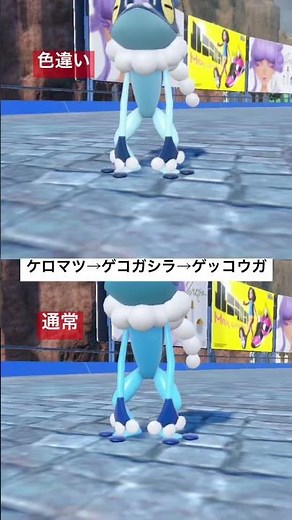 【ポケモンSV】色違い＆通常 ケロマツ→ゲコガシラ→ゲッコウガ 進化