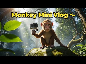"Monkey Mini Vlog 🐒 | Full Jungle Adventure in Ultra Realistic 4K AI!"