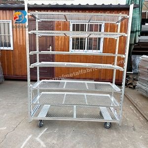[Hot Item] Garden Center Nursery Mobility Dutch Greenhouse Ornamental Rolling Trolley Greenhouse Cart