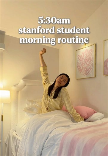 5:30am morning routine at stanford!! 💫 #college #morningroutine #study #vlog #collegelife @Victoria’s Secret @Pottery Barn Dorm @alo @lululemon @On @Ralph Lauren @tankair @Tatcha US @Diorbeauty @Caudalie @Longchamp @apple