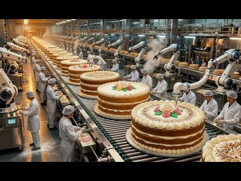 Inside the Cake Mega Factory: The World's Ultimate High - Tech Popular Cake (Full Process)