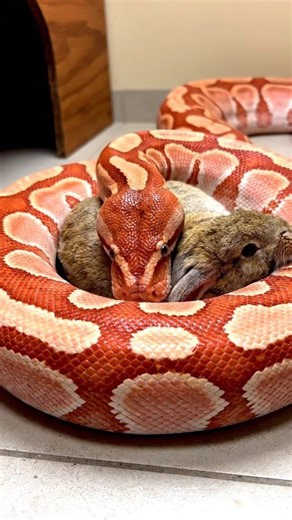 White red python feeding on live rabbit inside human house enclosure | rare real feeding moment Warning [Warning: Live Feeding Video] This content shows animals feeding naturally as part of nature. No harm, no encouragement of violence. Educational wildlife content. #whitepython #redpython #pythonfeeding #liverabbit #snakefeeding #reptilepet #wildlifeeducation #naturecapture #viralreels | Frog Feeding