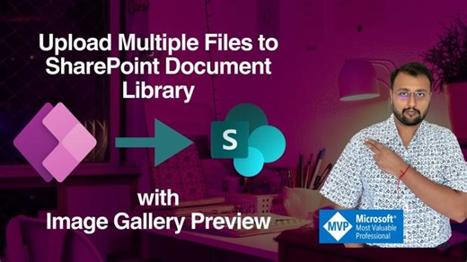 Upload Multiple Files to SharePoint Document Library with Image Gallery Preview | Power Platform Trainings