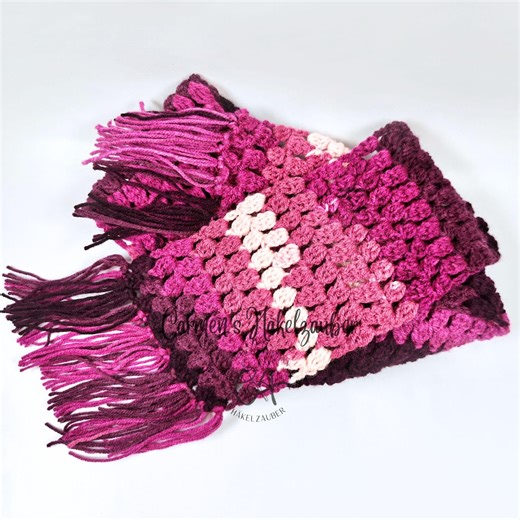 Scarf With Fringes, Crochet Scarf, Crochet Pattern in German, Crochet Accessories, PDF File, Crochet Made Easy - Etsy