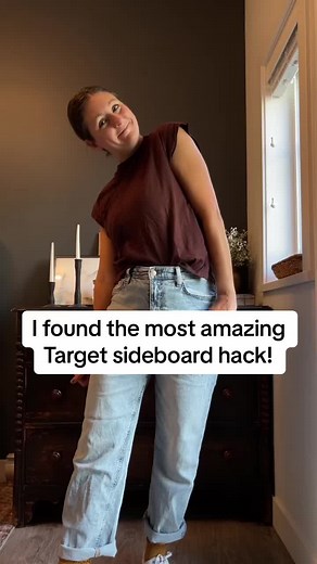 This is the ultimate designer furniture hack. Get two of these Target accent cabinets and put them together to create the ultimate sideboard or TV stand. I am so in love with these black sideboards with the arched windows. It adds so much character detail to a modern piece. But these will sell out, so grab them while you can! 🔗To get the links to the sideboards click the link in bio🔗 #sideboard #accentcabinet #archedsideboard #arhaus #targetfind #targetdeals #targetfinds #targetmusthaves #targ