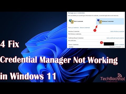 4 Fix Credential Manager Not Working Windows 11
