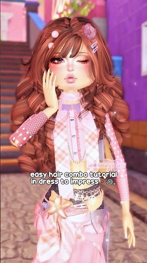 🌸*EASY* cute hair combo tutorial in #dresstoimpress #roblox