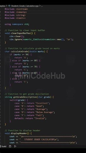 Student Grade Calculator with C++ #cpp #programming #coding #basics #projects