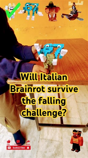 Will italian brainrots survive the fall? #roblox #minecraft #stealabrainrot #papercraft #gaming