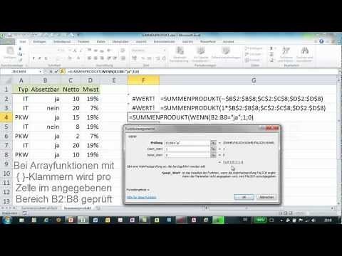 Excel - SUMMENPRODUKT - einfach und bedingt